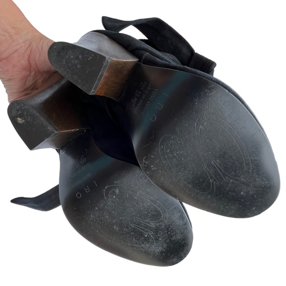 IRO Suede Peep Toe Booties Wrap Strap - Picture 11 of 16